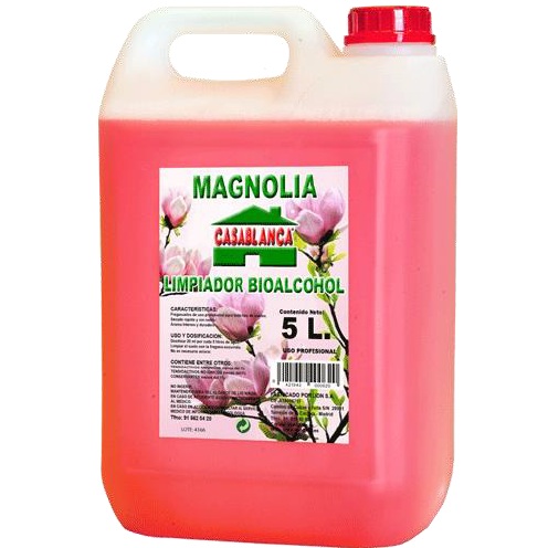 LIMPIADOR BIOALCOHOL AROMA MAGNOLIA garrafa de 5 litros.                                                                                                                                                                                                                 